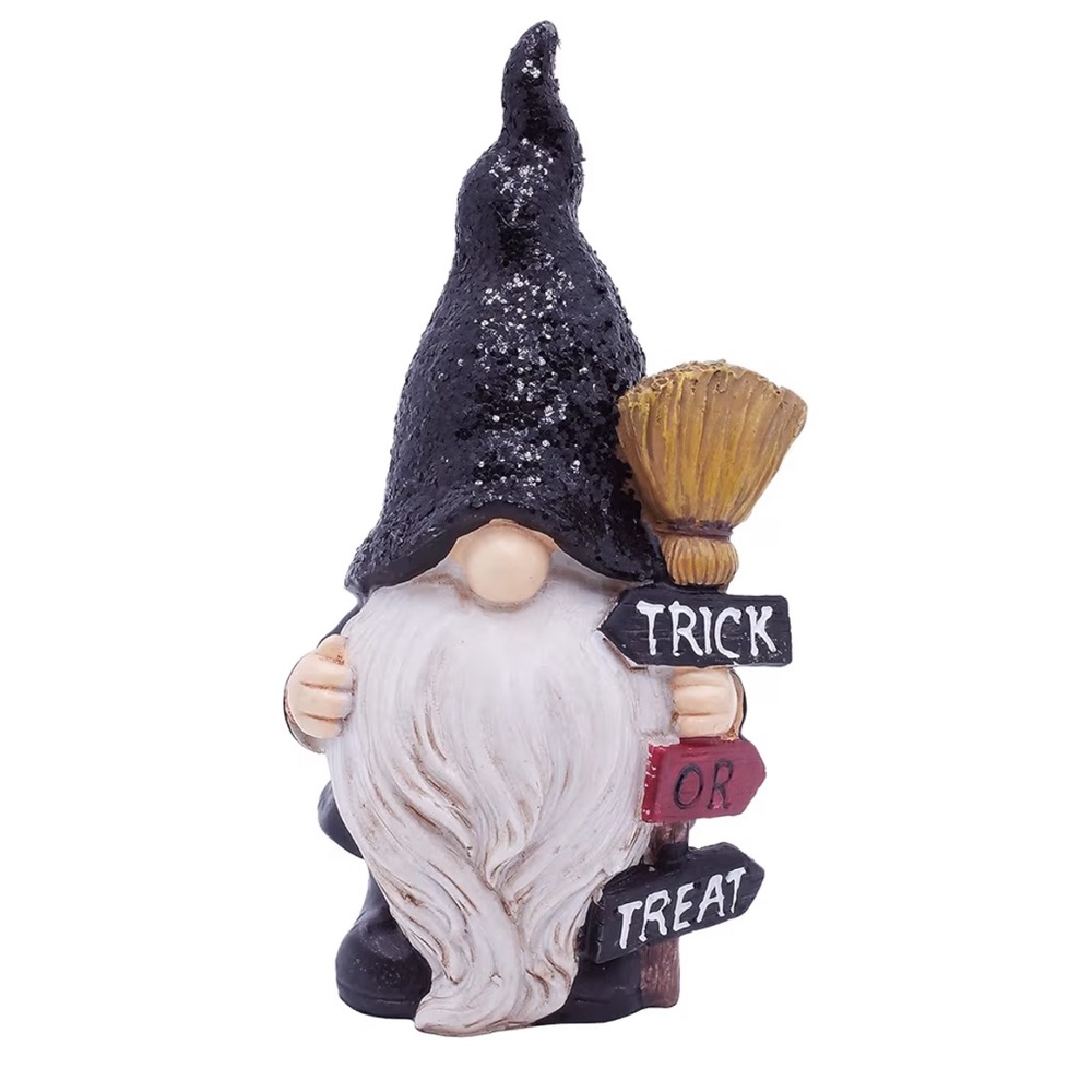Halloween Gnome Figurine with Broom